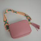 Verona Crossbody Tassel Antique Pink Bag with Mustard and Pink Boho Strap Antique Pink | Betsy & Floss