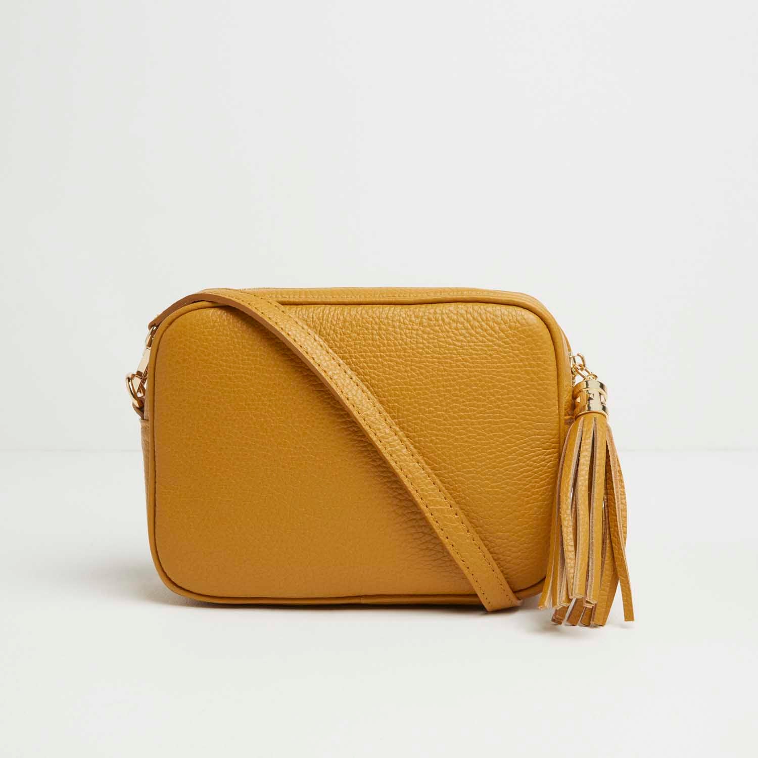 Verona Crossbody Tassel Bag Mustard | Betsy & Floss