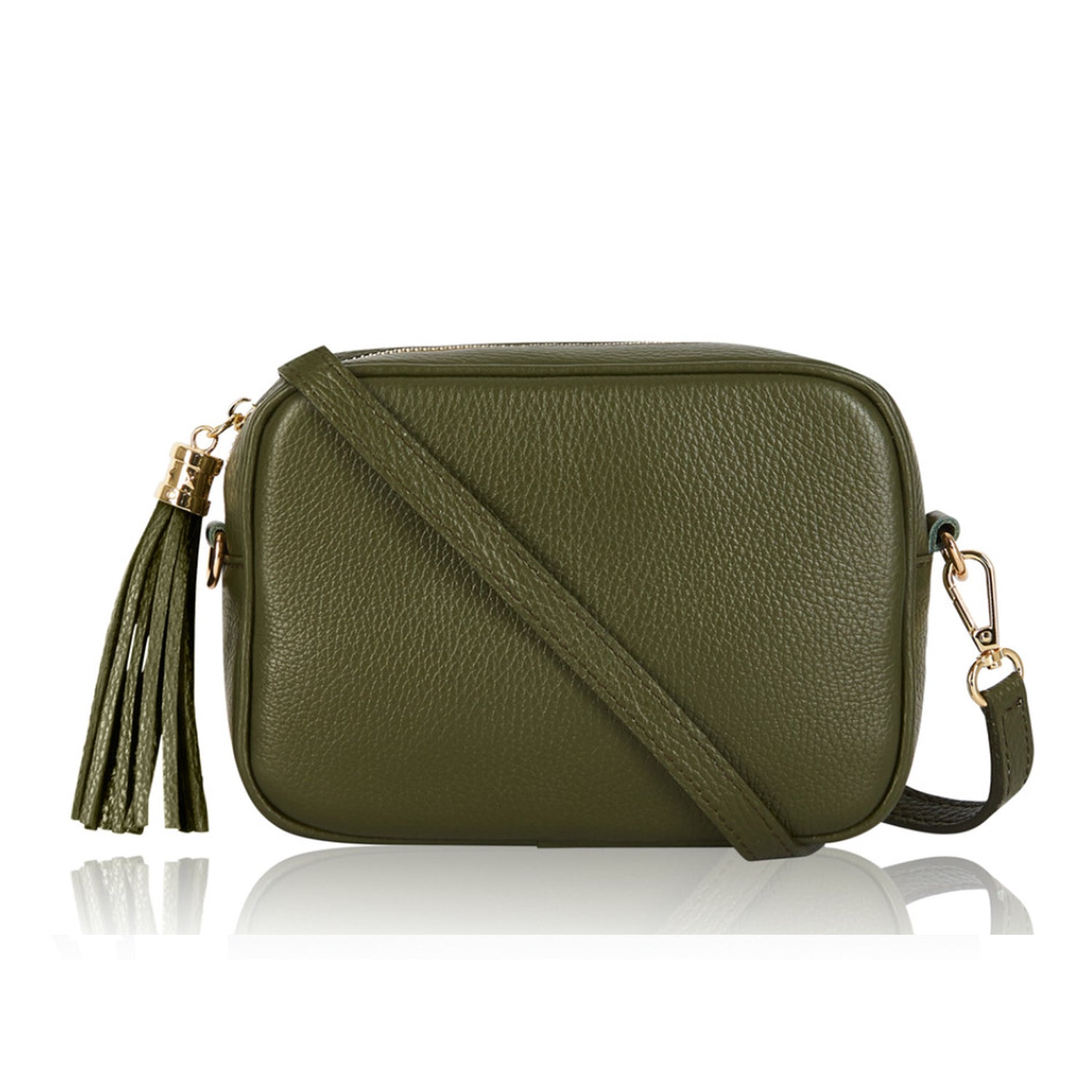 Verona Crossbody Tassel Bag Olive Green | Betsy & Floss