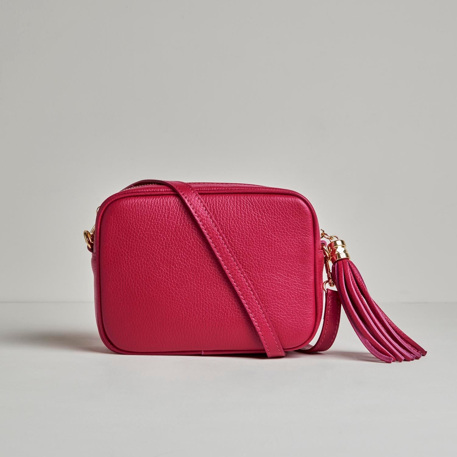 Verona Crossbody Tassel Bag Fuchsia Pink | Betsy & Floss