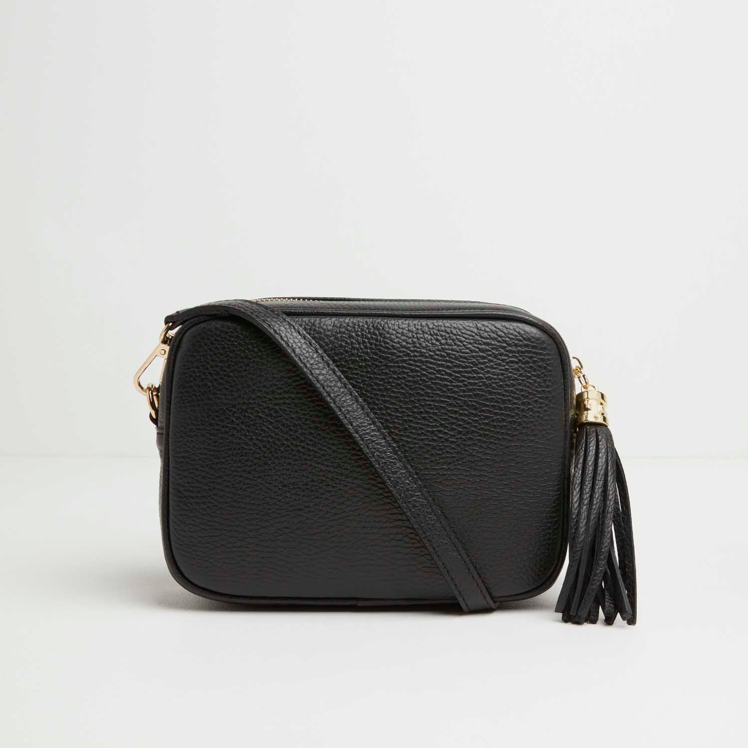 Verona Crossbody Tassel Bag Black | Betsy & Floss