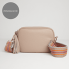 Verona Crossbody Tassel Blush Bag with Orange Aztec Strap Blush Pink | Betsy & Floss