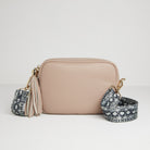 Verona Crossbody Tassel Blush Bag with Snake Print Strap Blush Pink | Betsy & Floss