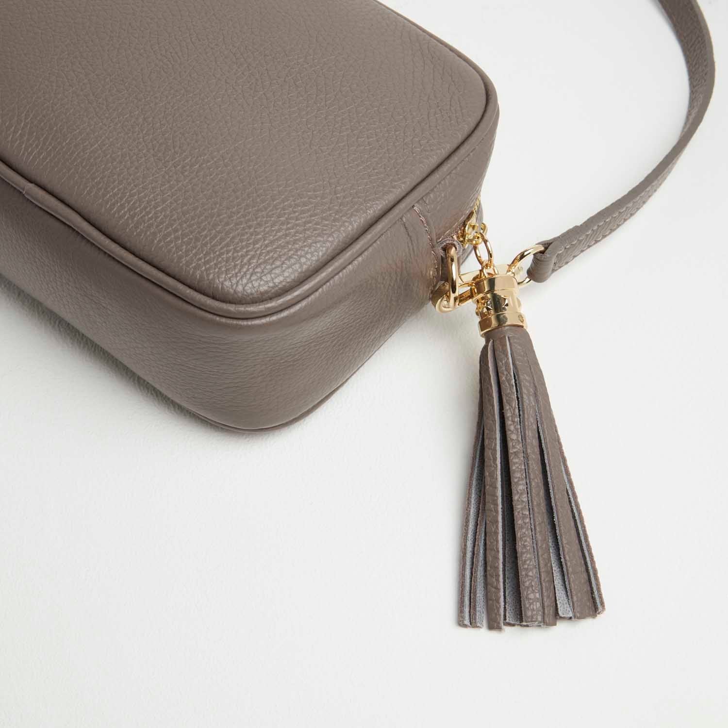 Verona Crossbody Tassel Cinder Bag with Orange Aztec Strap Cinder | Betsy & Floss