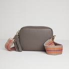 Verona Crossbody Tassel Cinder Bag with Orange Aztec Strap Cinder | Betsy & Floss