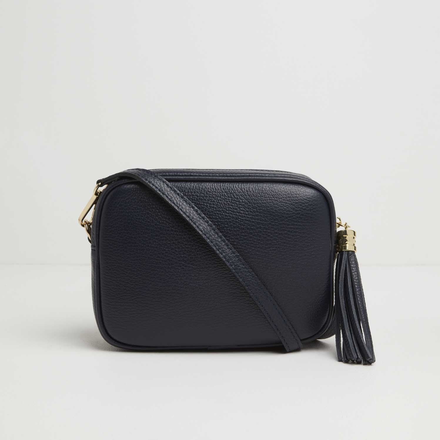 Verona Crossbody Tassel Navy Bag with Nautical Strap Navy Blue | Betsy & Floss