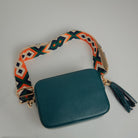 Verona Crossbody Tassel Teal Bag with Orange and Navy Boho Strap Teal | Betsy & Floss