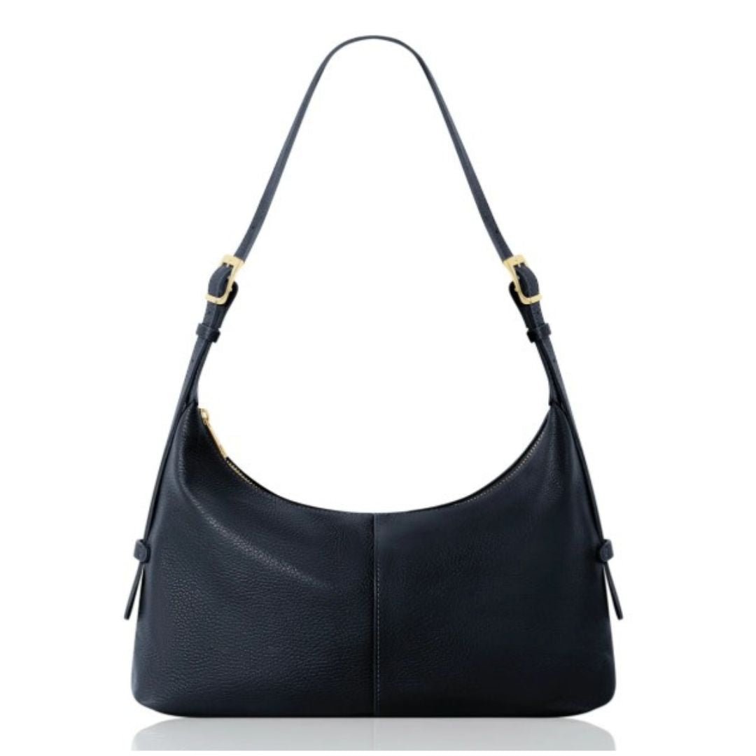 Versa Leather Hobo Handbag Navy | Betsy & Floss