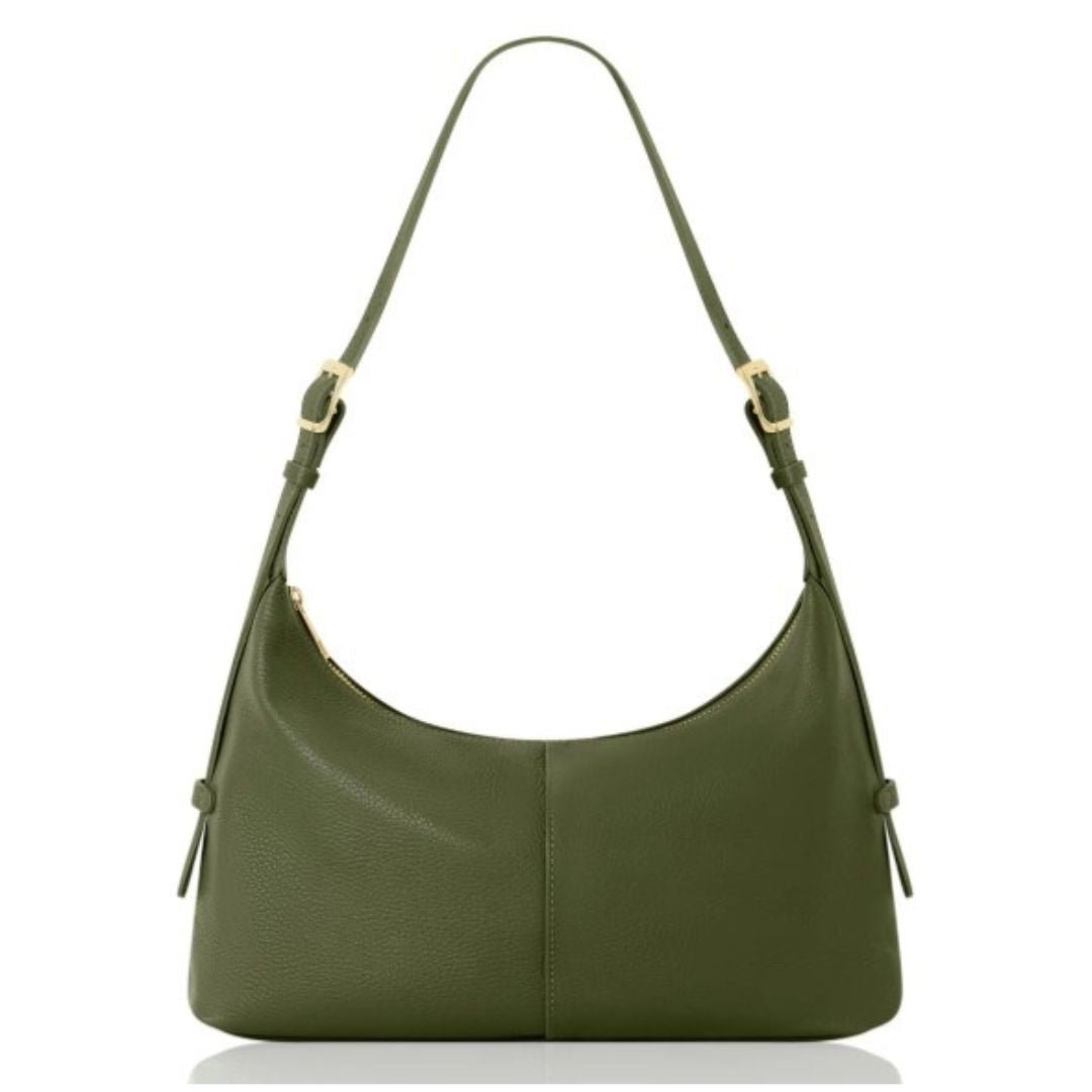 Versa Leather Hobo Handbag Olive Green | Betsy & Floss