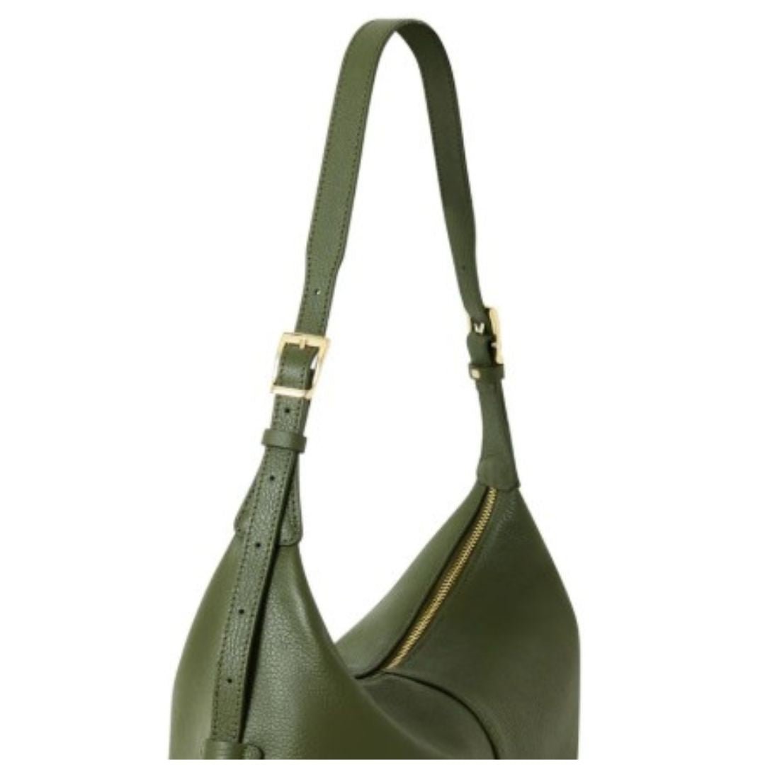 Versa Leather Hobo Handbag Olive Green | Betsy & Floss
