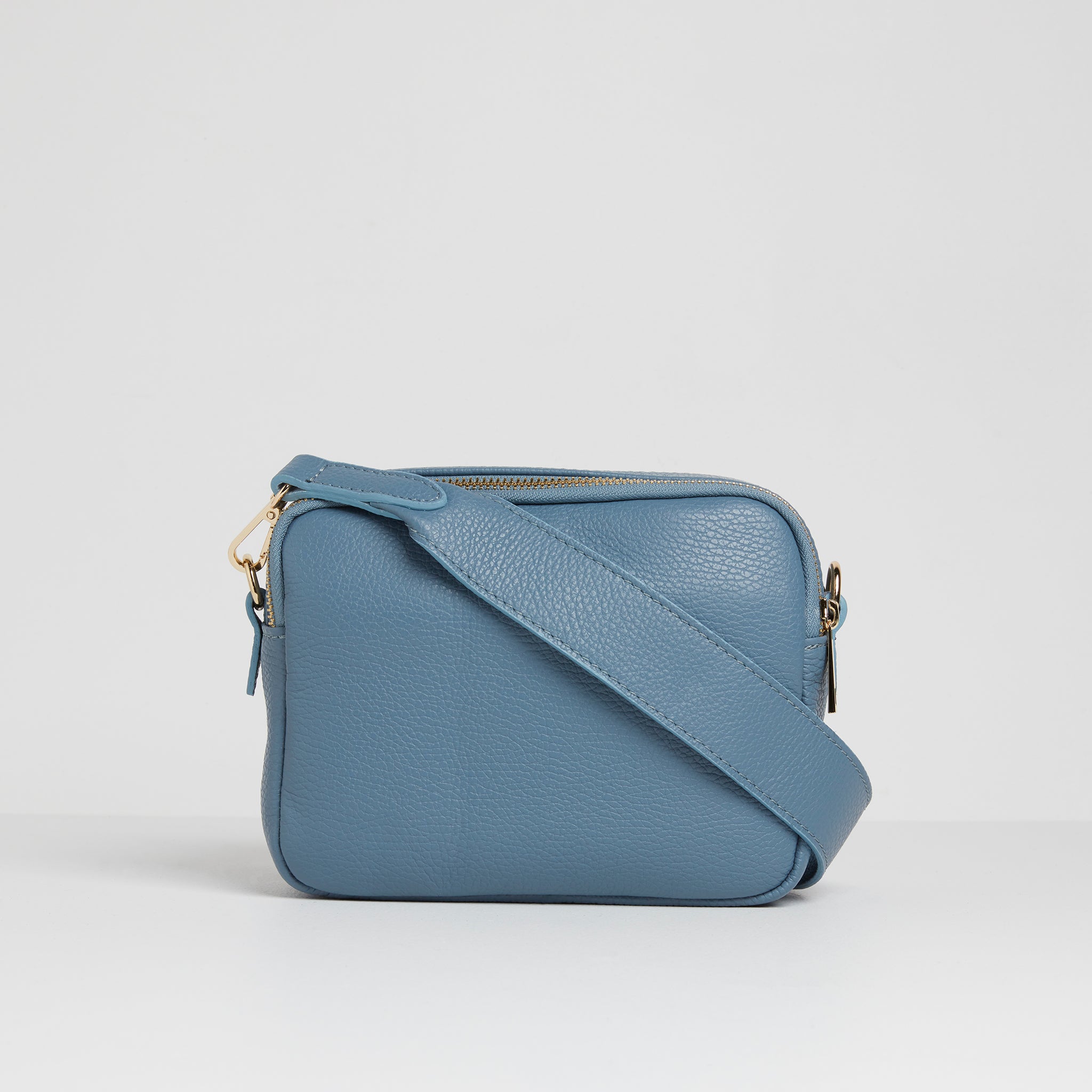 Sienna Crossbody Bag Denim Blue w/ Dark Leopard Strap