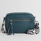 Florence - Crossbody Bag in Teal with Black and White Leopard Strap | Betsy & Floss