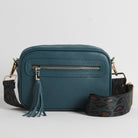 Florence - Crossbody Bag in Teal with Teal and Brown Leopard Strap | Betsy & Floss